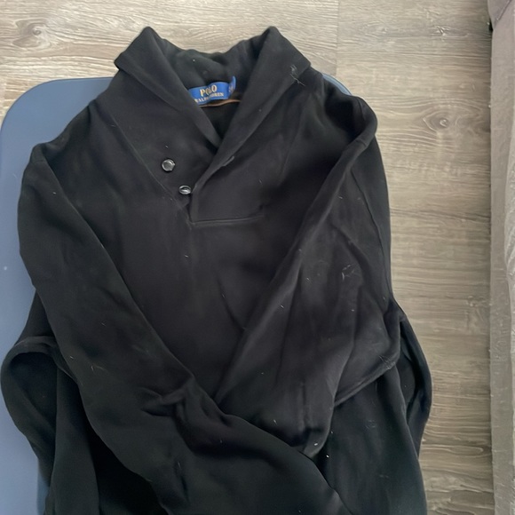 Black shawl/cowl collar men’s Ralph Lauren cotton sweater - Picture 3 of 3